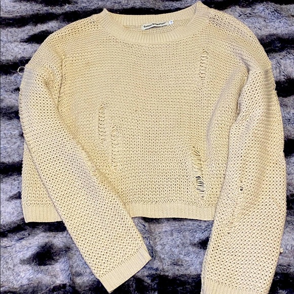 Cotton Emporium Sweaters - Cropped distressed sweater.